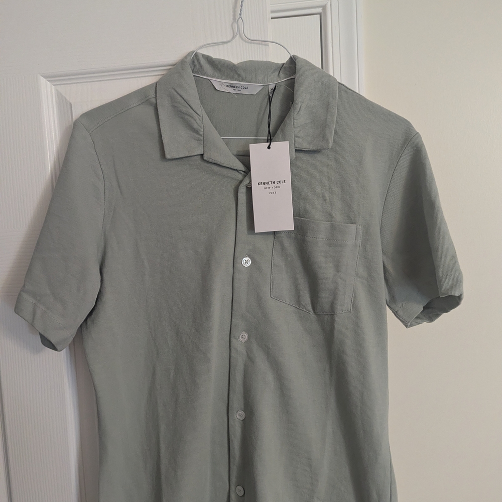Kenneth Cole Men's Green Short Sleeve Shirt